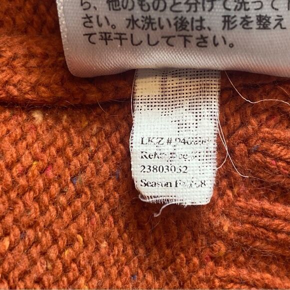 Eddie Bauer Burnt Orange Tweed Knit Hooded Vest Size XL - Picture 5 of 10